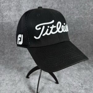 Titleist FootJoy FJ Hat Golf Cap‎ Medium-Large Black White Pro V1 Fitted